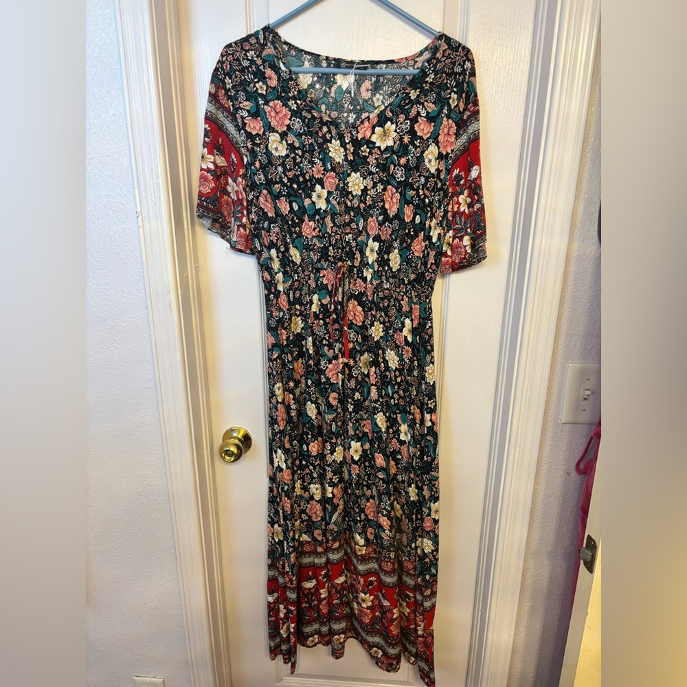 NWOT Floral Multicolor Maxi Dress